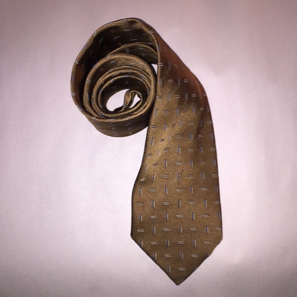 authentic HERMÈS gold 100% Silk Twill NECKTIE